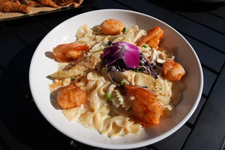 House pasta with shrimp and sea scallops